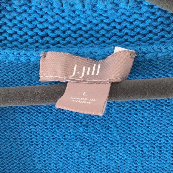 J. Jill Beautiful Blue Cardigan Sweater - Size Large - Picture 3 of 4